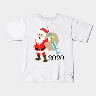 Santa 2020 delivering vaccine Kids T-Shirt